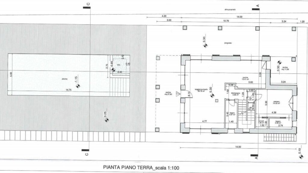 Elegant villa with swimming pool under construction
