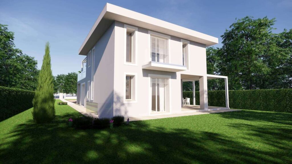 Elegant villa with swimming pool under construction