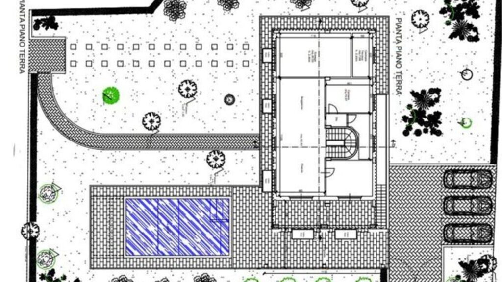 Villa con piscina su progetto