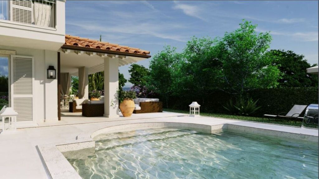 Villa con piscina su progetto